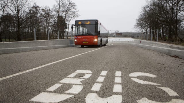 HOV-busbaan tijdelijk dicht