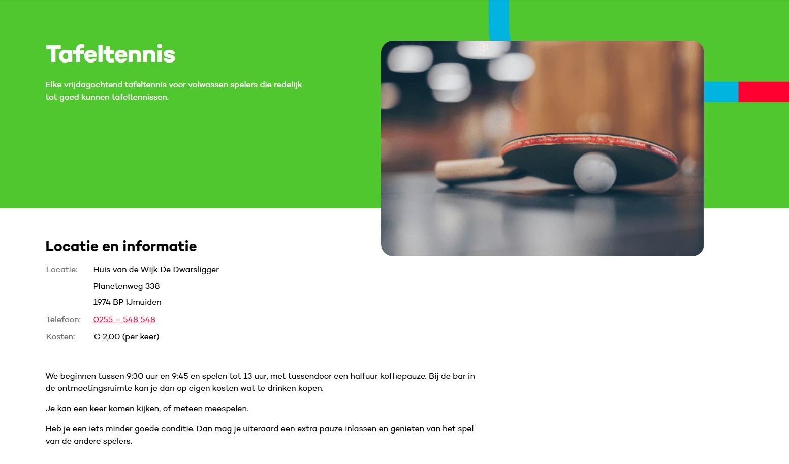 Tafeltennissers gezocht!